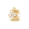 Brass Micro Pave Clear Cubic Zirconia Charms LS-KK-Z151-18G-E-1