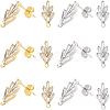 6 Pairs 2 Colors Brass Micro Pave Cubic Zirconia Stud Earring Findings with Loops KK-NB0002-51-1