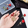 PandaHall Elite 5Pcs 5 Styles Rose Flower Enamel Pins JEWB-PH0001-28-3