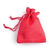 Polyester Imitation Burlap Packing Pouches Drawstring Bags ABAG-R005-9x7-18-2