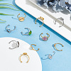 24Pcs 8 Styles Stainless Steel Ring Components STAS-UN0047-48-2