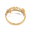Ion Plating(IP) 304 Stainless Steel Constellation Open Cuff Ring for Women RJEW-C097-01G-05-3