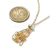 Natural Rose Quartz Round Pendant Necklaces NJEW-JN04565-01-4