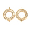 Brass Micro Pave Clear Cubic Zirconia Connector Charms CU-CBA4579-11G-1