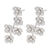 Brass Micro Pave Cubic Zirconia Stud Earrings for Women EJEW-A167-24P-4