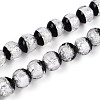 Luminous Handmade Lampwork Silver Foil Beads Strand FOIL-N029-03F-1