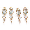 Brass Micro Pave Cubic Zirconia Links Connectors X-KK-R111-007-A06-1