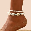 Glass Seed Beaded Stretch Anklets WGF5463-04-1