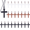 30Pcs 3 Corss Religion Wood Pendant Necklaces for Women NJEW-DC00012-1