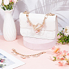 2Pcs 2 Styles Pink Zinc Alloy Enamel Bowknot Flower Charm Cable Chain Purse Chains FIND-BBC0004-59-2