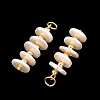 Electroplated Shell Pearl & Brass Pendants PALLOY-JF06078-2