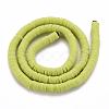 Flat Round Handmade Polymer Clay Beads CLAY-R067-6.0mm-10-2