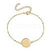 2Pcs 2 Colors 304 Stainless Steel Round Cabochon Setting Bracelets BJEW-JB11090-3
