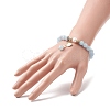 Dyed Natural Quartz(Dyed) & Pearl Stretch Bracelet BJEW-JB09224-03-3
