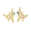 Colorful Cubic Zirconia Butterfly Stud Earrings EJEW-H092-04G-2