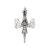 Dragon Alloy Open Cuff Rings for Women Men RJEW-A045-02AS-3