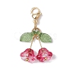 4Pcs 4 Styles Flower Glass & Acrylic Pendant Decorations HJEW-TA00265-4