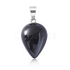 Natural Dyed & Heated Black Agate Pendants WG38027-10-1