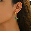 Brass Christmas Tree Hoop Earrings PF9956-4