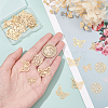 40Pcs 4 Style Rack Plating 201 Stainless Steel Filigree Pendants STAS-DC0007-49-2