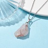 Rough Raw Natural Ferruginous Quartz Pendant Necklaces NJEW-JN04637-02-2