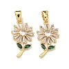 Brass Micro Pave Cubic Zirconia Pendants KK-H265-10B-G-1