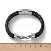 Braided Microfiber Leather Cord Bracelets for Men BJEW-Z081-07P-02-5