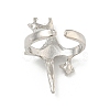 Star Zinc Alloy Open Cuff Ring RJEW-Z048-01P-02-3
