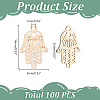 100Pcs Long-Lasting Plated Brass Filigree Charms KK-HY0004-22-2
