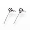 Non-Tarnish 304 Stainless Steel Ball Stud Earring Findings STAS-G099-09P-1