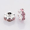 Brass Rhinestone Spacer Beads RB-A014-L8mm-27S-NF-2
