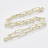 Brass Round Oval Paperclip Chain Necklace Making MAK-S072-05A-LG-2