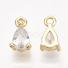 Brass Cubic Zirconia Charms KK-T038-562G-NF-2
