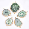 Electroplate Natural Druzy Agate Links connectors G-T112-07C-1