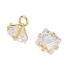 Brass Pave Cubic Zirconia Charms CU-CBABEB3-05G-02-2
