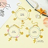 Starfish & Cross & Shell Alloy Charm Bracelet BJEW-FS00015-4