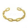 Oval Cubic Zirconia Cuff Bangles BJEW-P336-08G-2