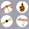 Braided Waxed Cotton Thread Cords Macrame Pouch Necklace Making AJEW-SW00022-02-3