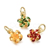 Brass Enamel Pendants KK-G605-10G-1