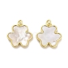 Brass Pave Shell Pendants KK-K365-08A-G-1