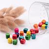 Mixed Lead Free Cube Natural Wood Beads X-YTB027-3