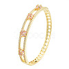 Cubic Zirconia Star Hinged Bangle BJEW-N012-050-4