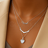 4Pcs 2 Colors Alloy Crystal Rhinestone 3 Layered Necklaces NJEW-HY0001-25B-5