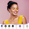 80Pcs 8 Styles Natural Mixed Gemstone Connector Charms PALLOY-UN00002-6