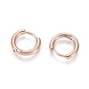 Ion Plating(IP) 304 Stainless Steel Huggie Hoop Earrings EJEW-F111A-13mm-RG-2