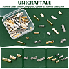 60Pcs 6 Style 304 Stainless Steel Ribbon Crimp Ends STAS-UN0055-92-5