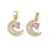 Brass Micro Pave Mixed Color Cubic Zirconia Pendants KK-A299-06G-1