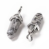 Natural Map Stone Pointed Pendants G-K329-64P-3
