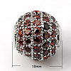 Brass Cubic Zirconia Beads X-ZIRC-D009-04P-1