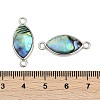 Brass Pave Natural Paua Shell Connector Charms KK-M299-01C-P-3